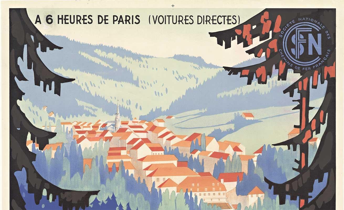 Original vintage poster Plombieres Les Bains (Vosges) - Print by Adrien Sénéchal