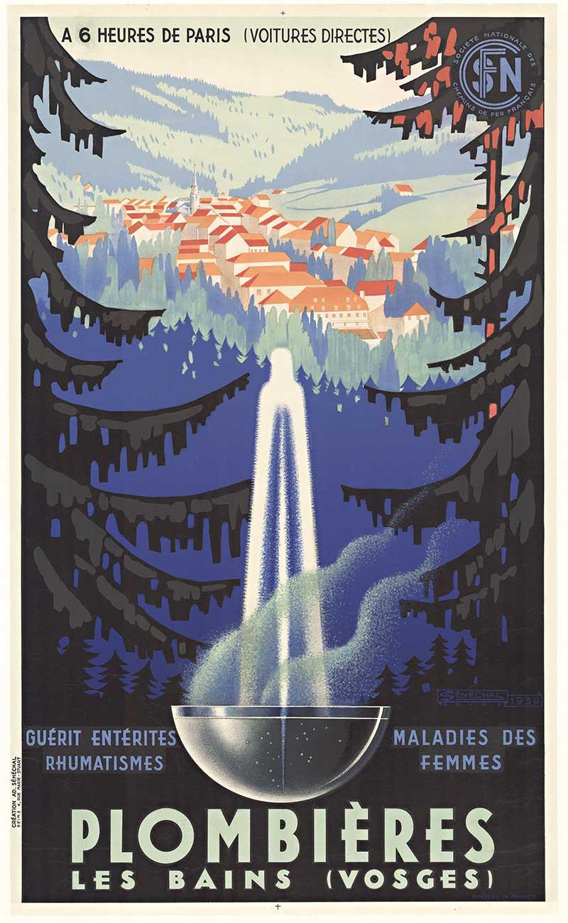 Original vintage poster Plombieres Les Bains (Vosges)