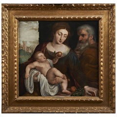 Fine 16th Century Flemish Old Master Oil on Panel The Holy Family Museum Quality