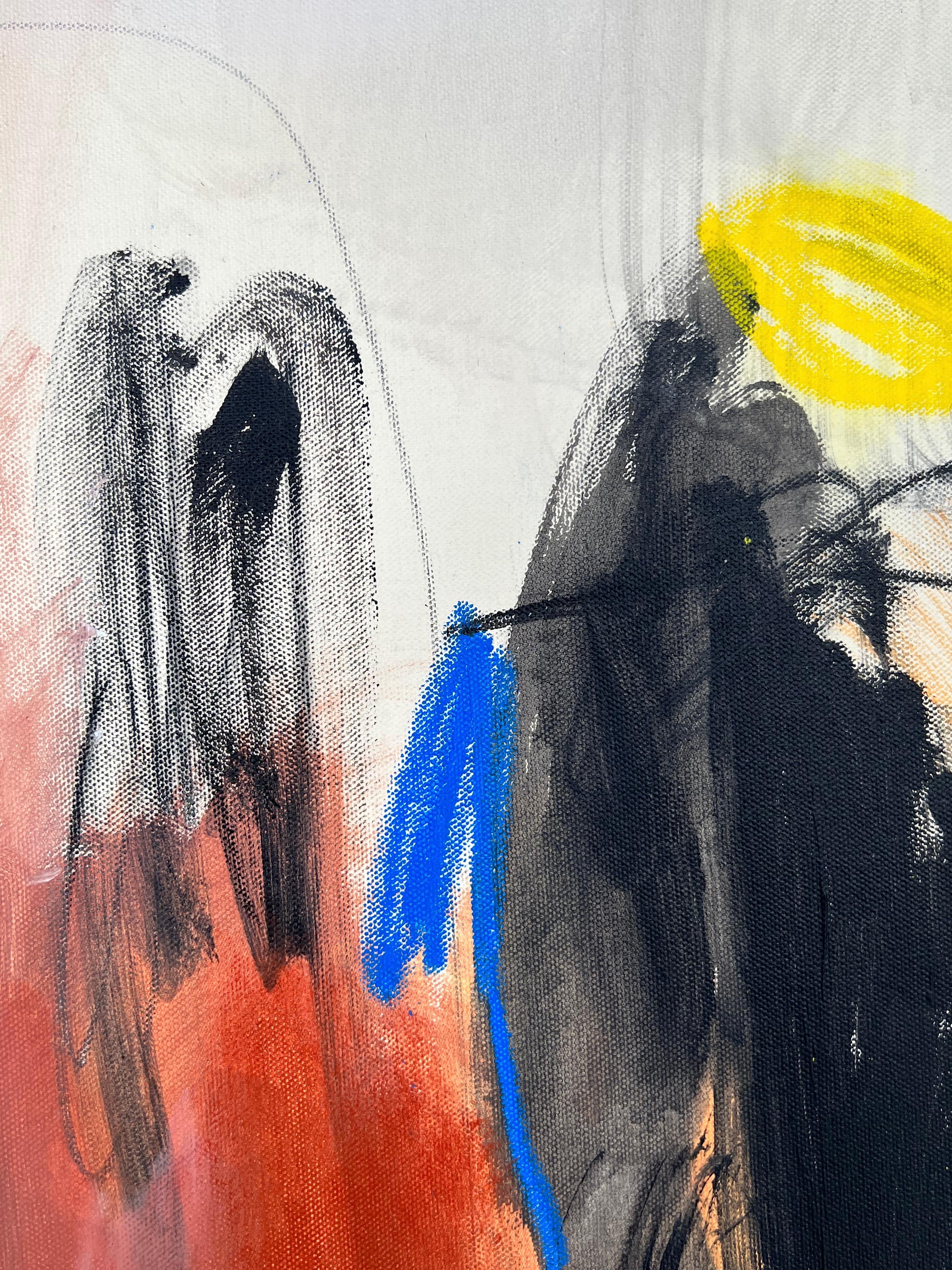 30 anni di luce (pittura astratta) - Painting Astratto di Adrienn Krahl
