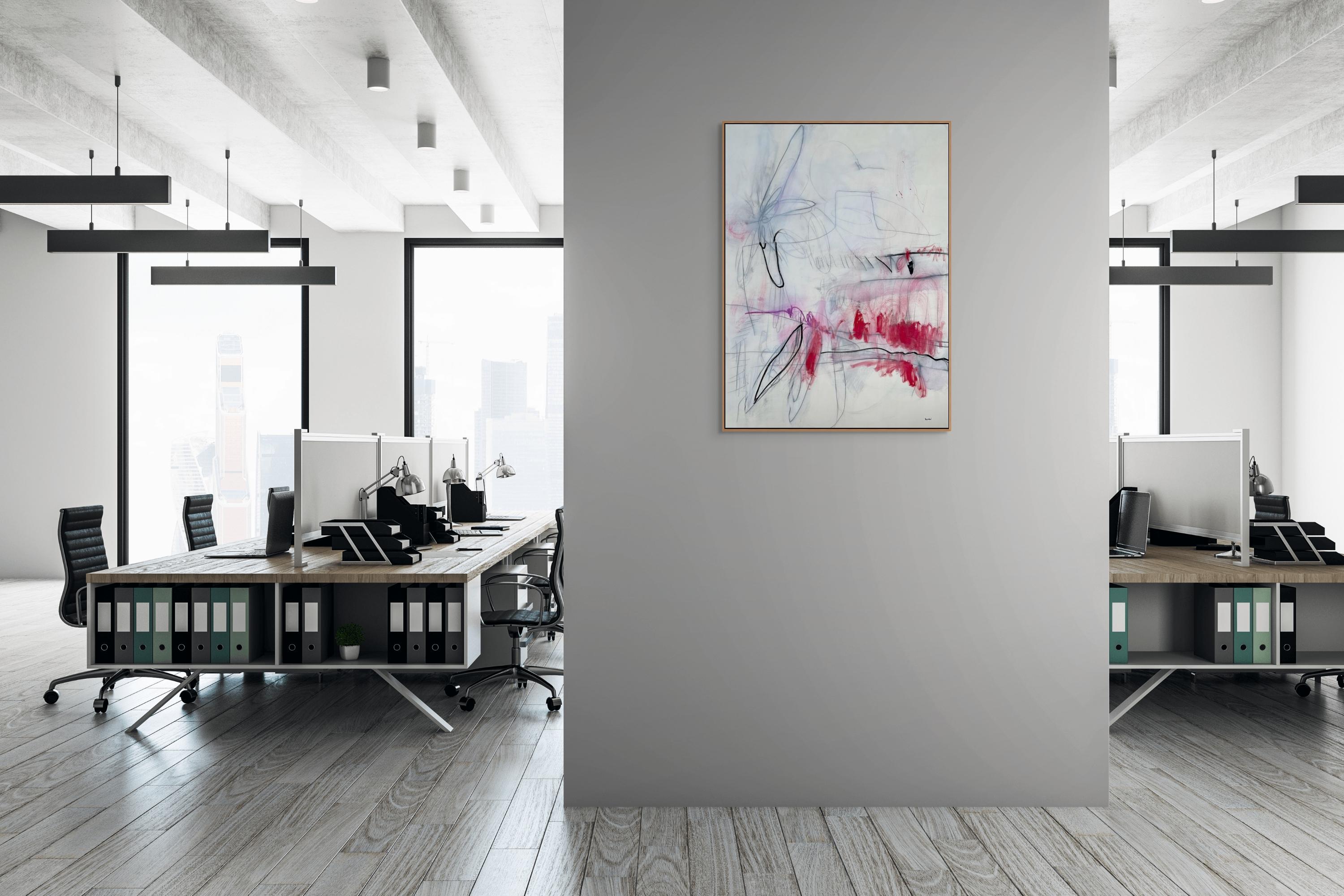 Gala di denti di leone (Pittura astratta) - Painting Astratto di Adrienn Krahl
