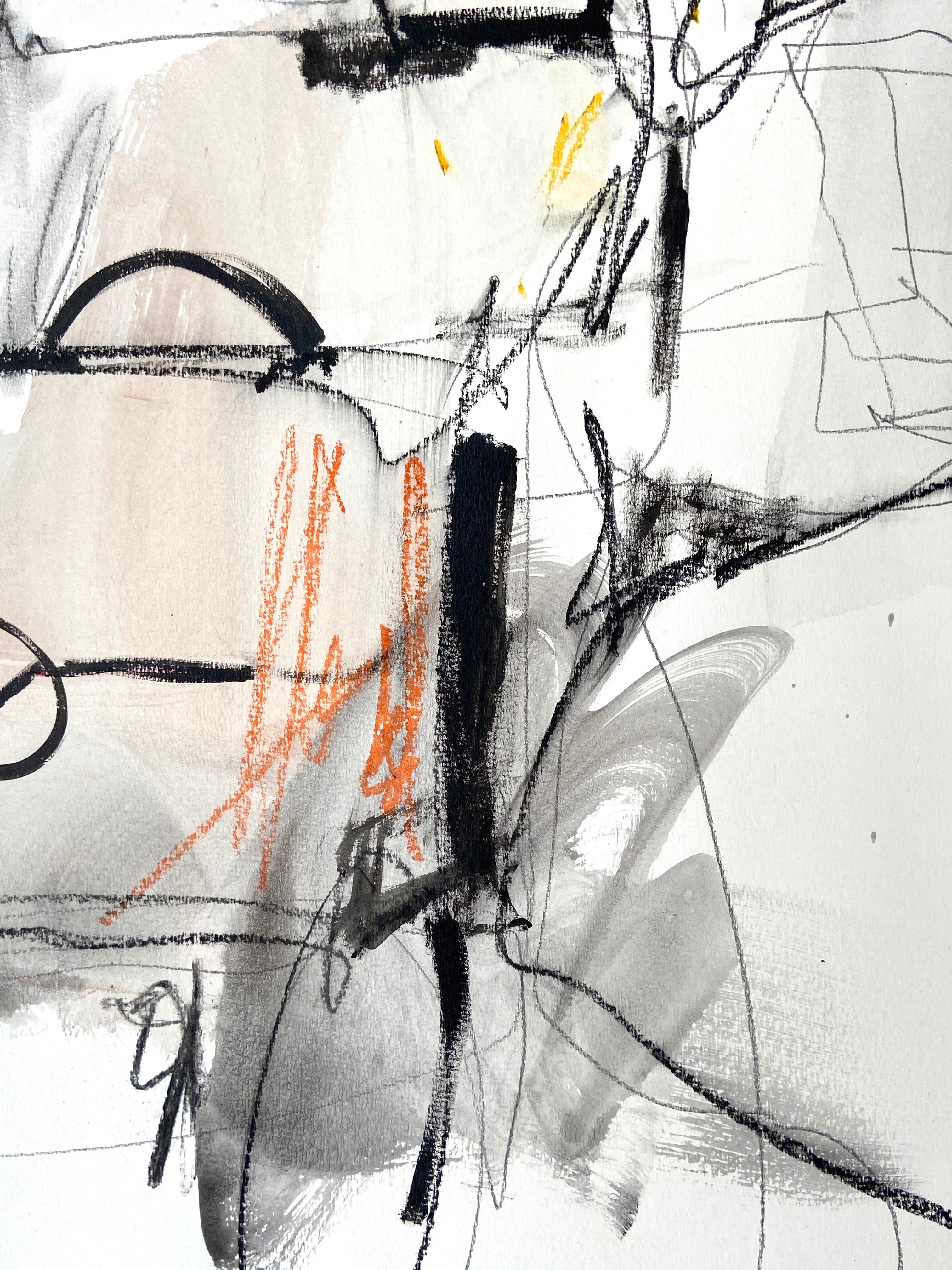 Lux on the 5th (Pittura astratta) - Abstract Painting Grigio di Adrienn Krahl