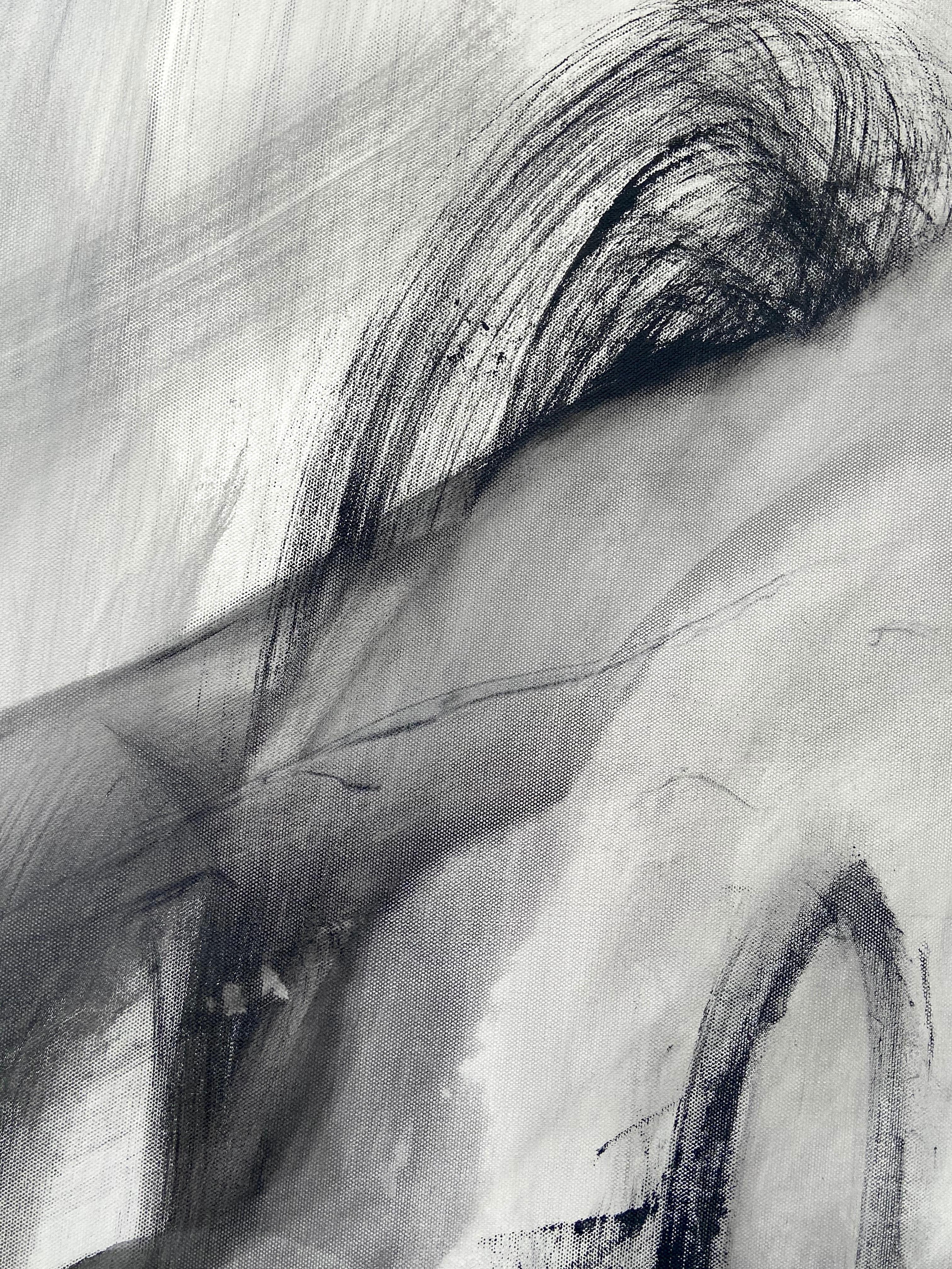 Monochrome Serie Nr 2 (Abstraktes Gemälde) (Grau), Abstract Painting, von Adrienn Krahl