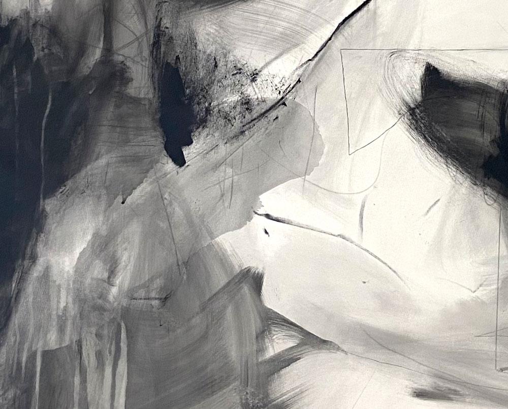 Série monochrome Nr 2 (peinture abstraite) - Gris Abstract Painting par Adrienn Krahl