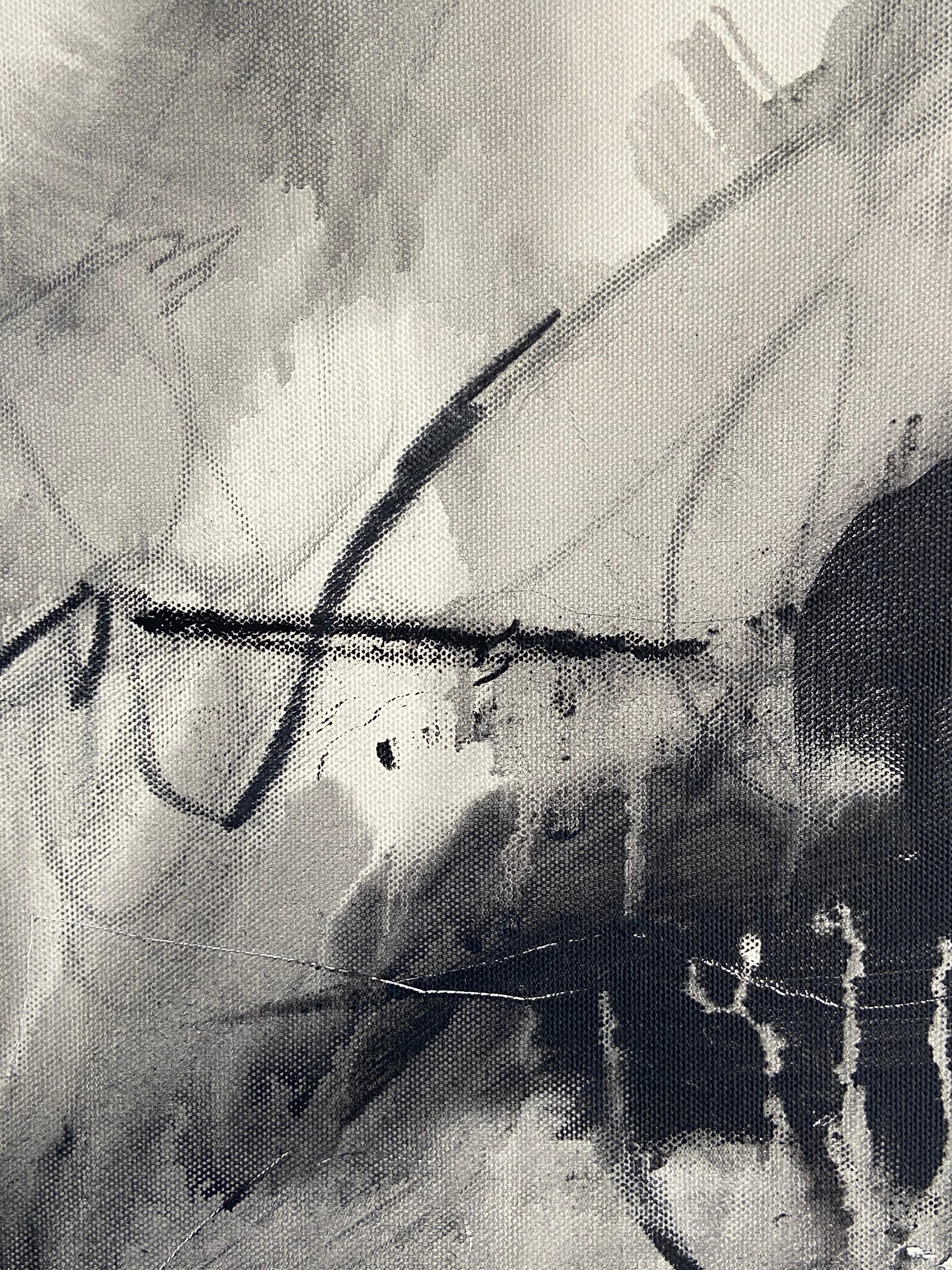 monochrome abstract painting