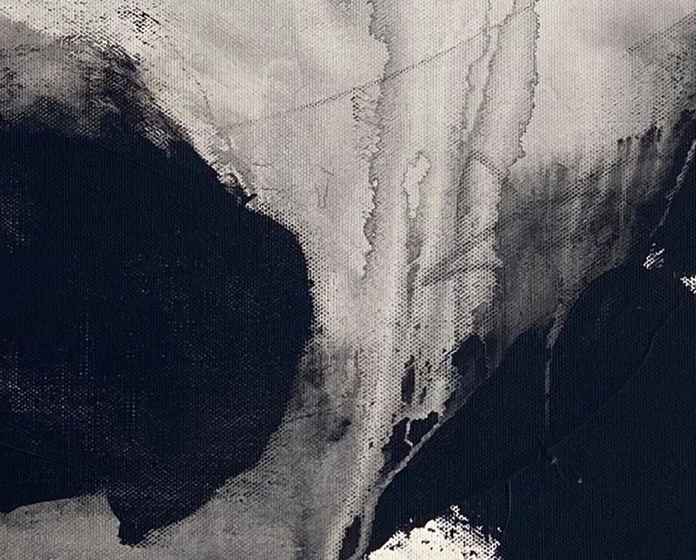 Abstraction monochrome Part 2 (peinture abstraite) - Abstrait Painting par Adrienn Krahl