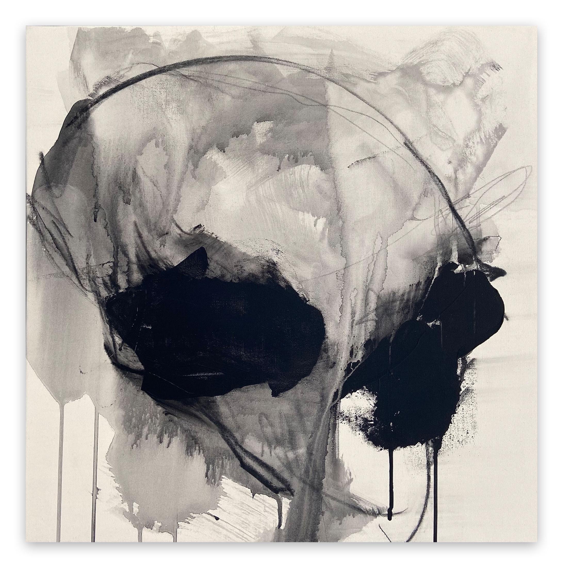 Adrienn Krahl Abstract Painting - Monochrome abstraction Part 2 (Abstract painting)