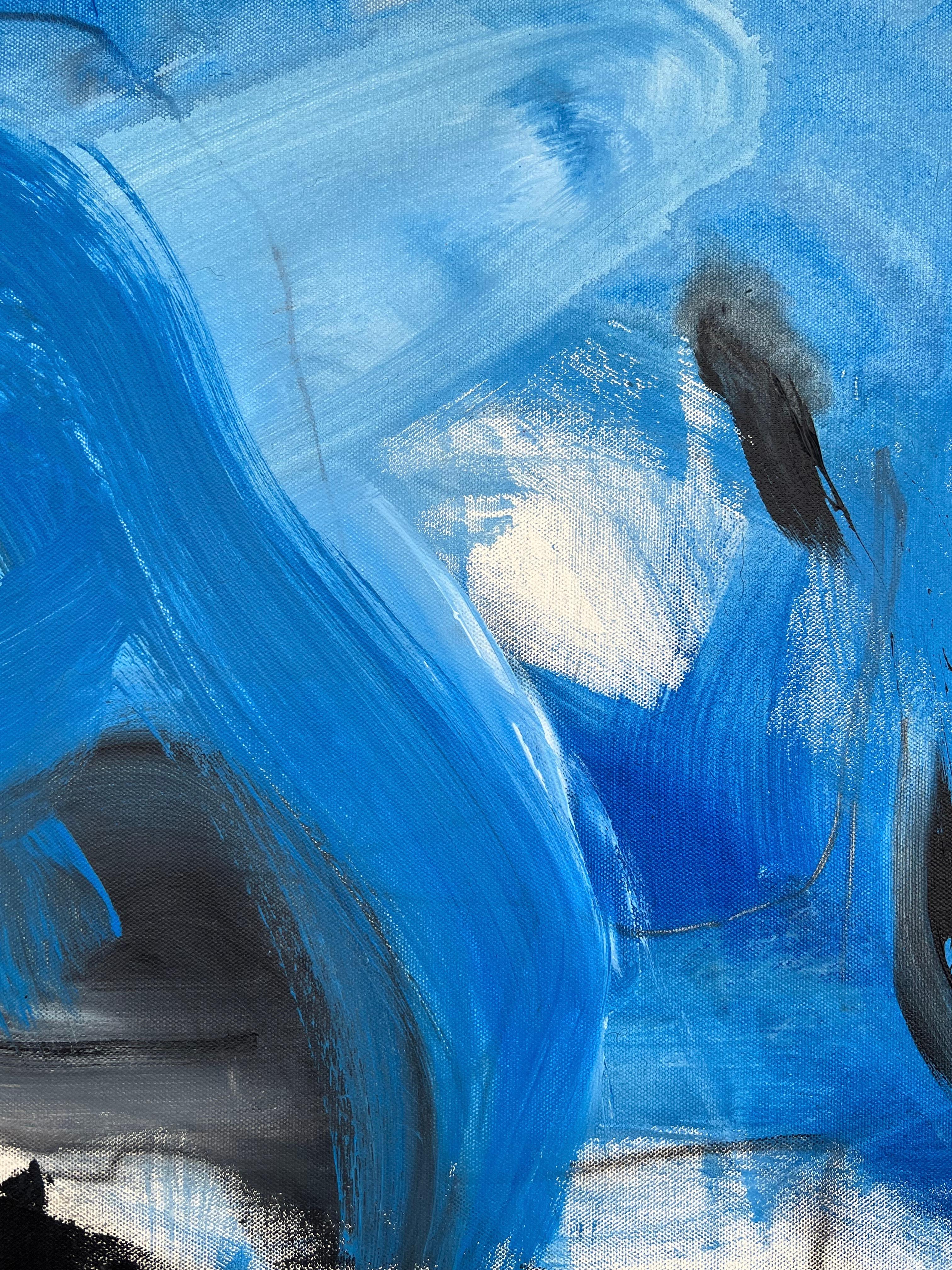 Il mio levriero nero (Quadro astratto) - Abstract Painting Nero di Adrienn Krahl