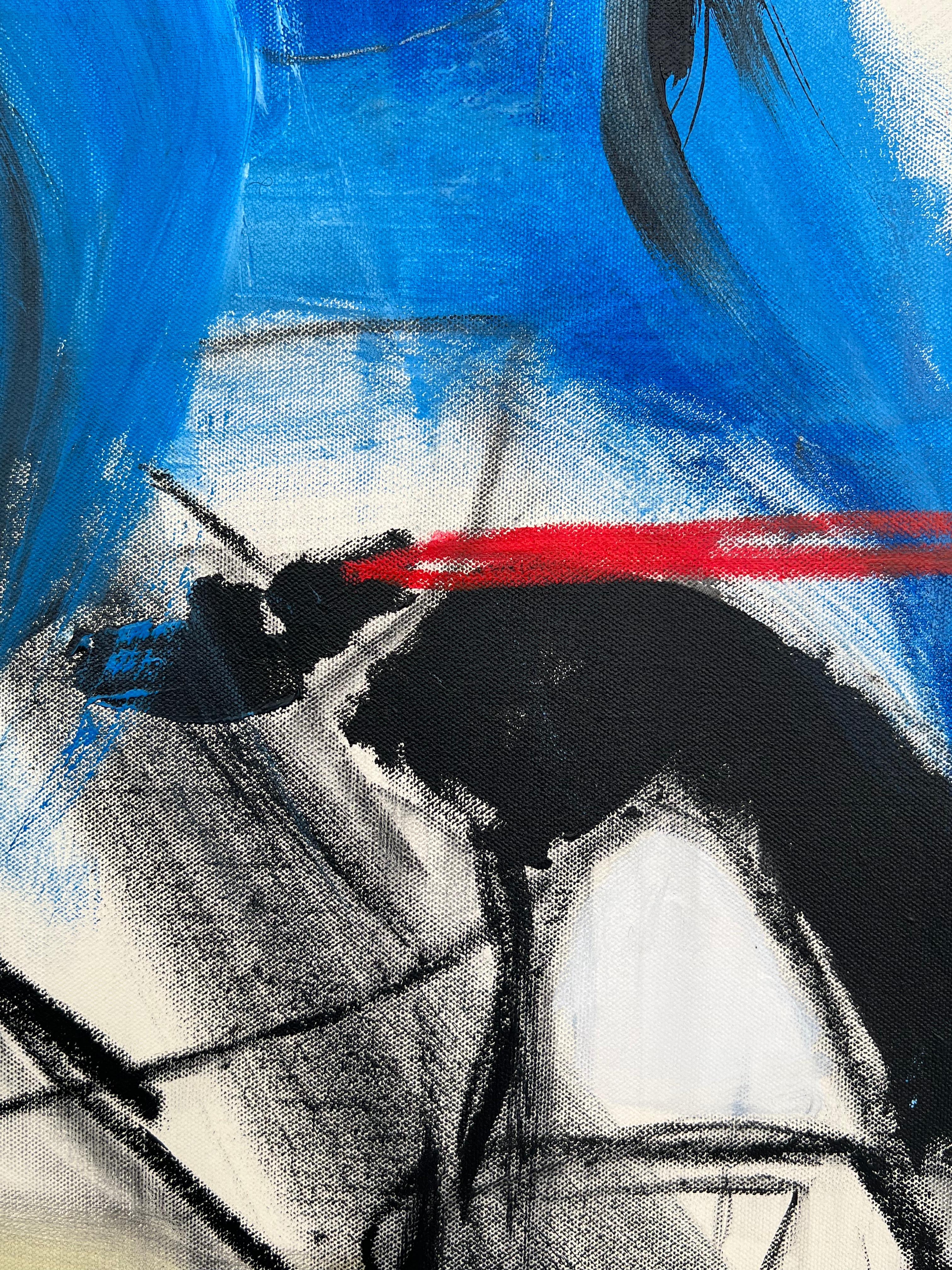 Mein schwarzer Windhund (Abstrakte Malerei) im Angebot 2