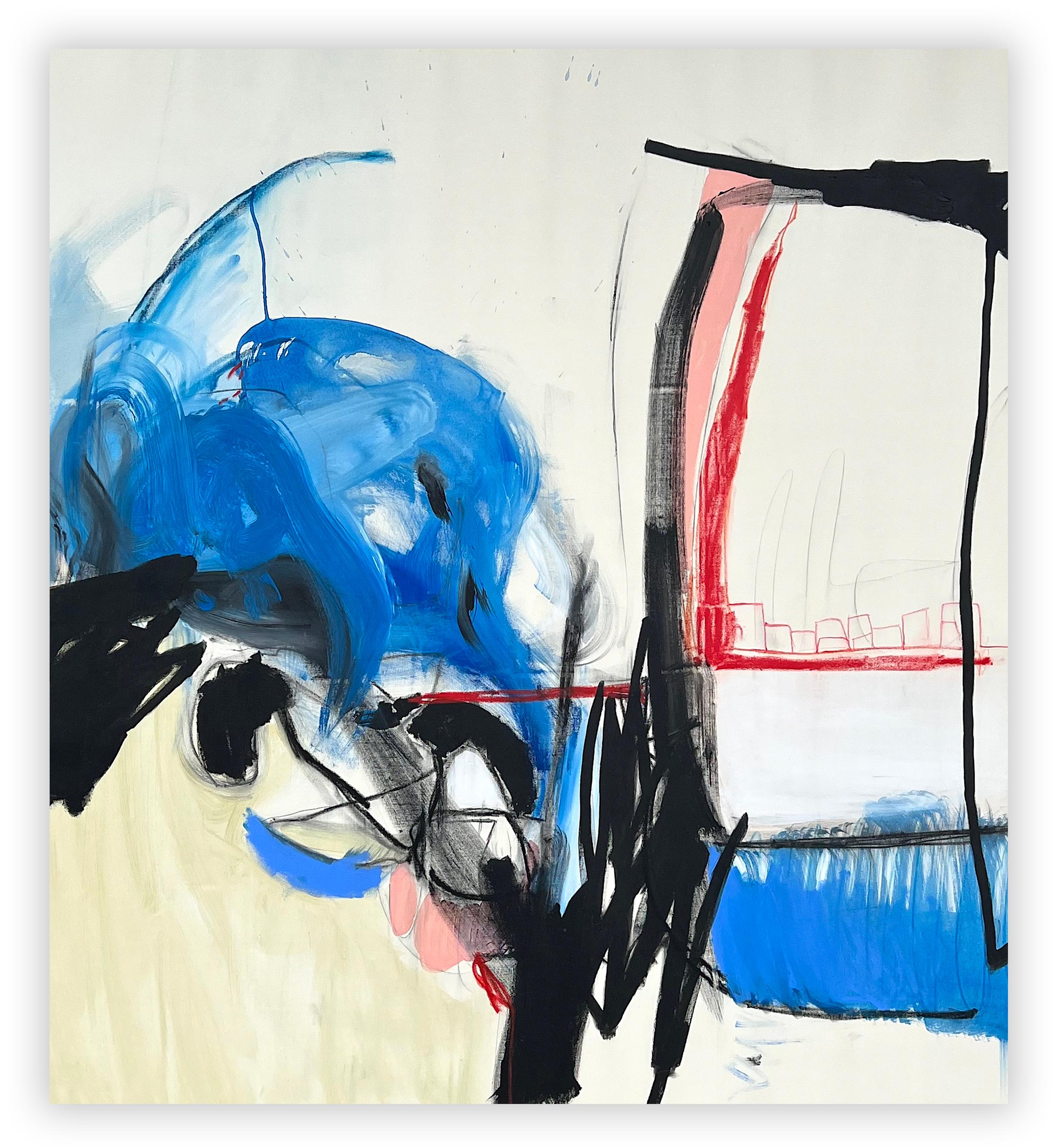 Adrienn Krahl Abstract Painting – Mein schwarzer Windhund (Abstrakte Malerei)