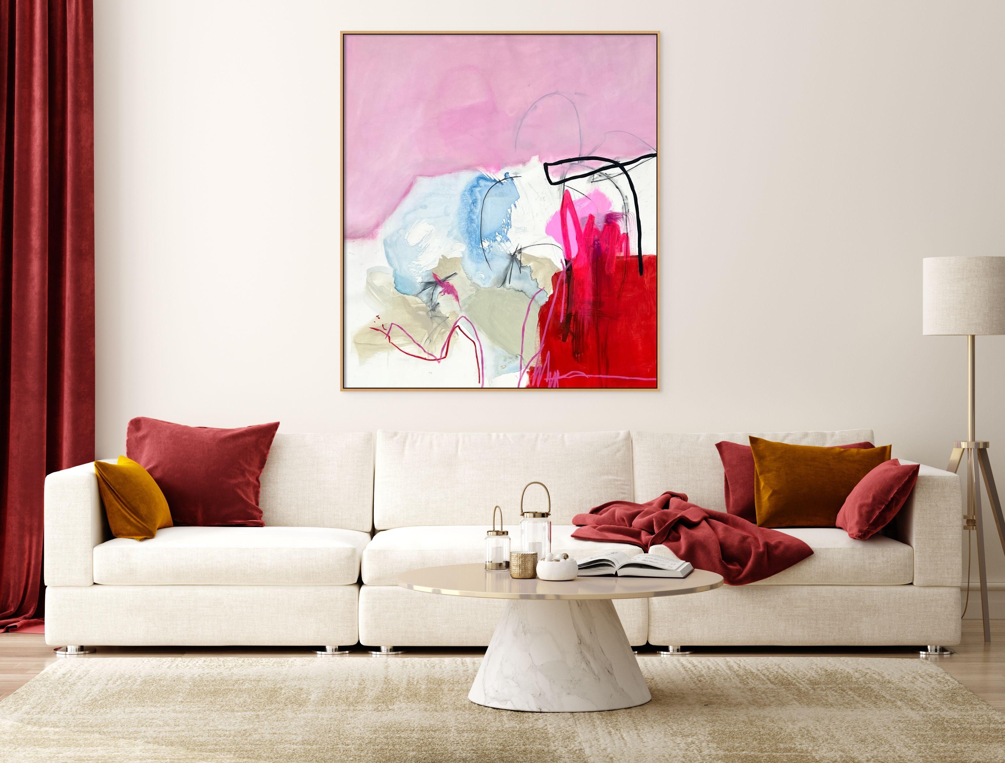 Vista sull'oceano (Quadro astratto) - Painting di Adrienn Krahl