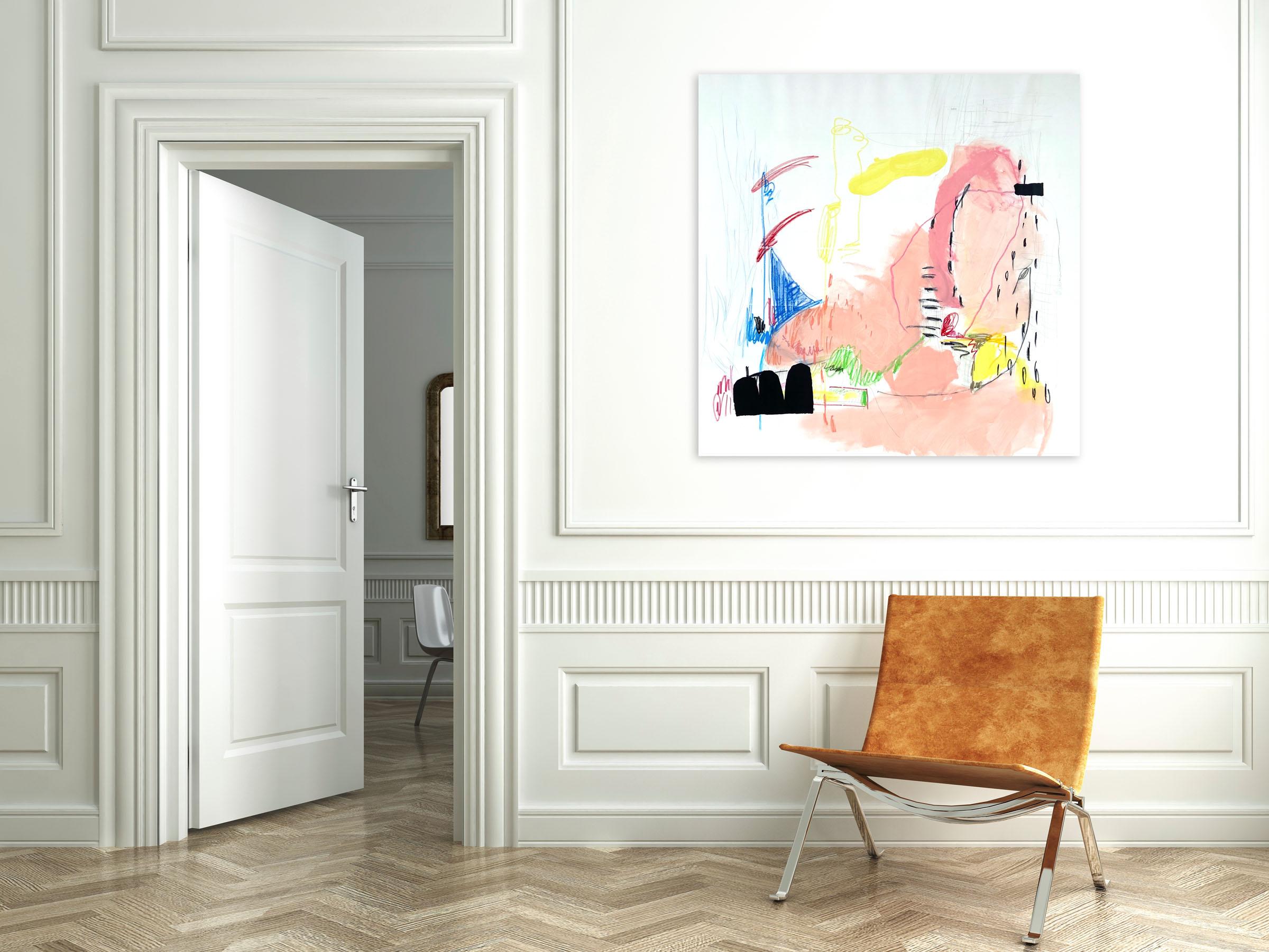 Altezze rosa (Quadro astratto) - Painting di Adrienn Krahl