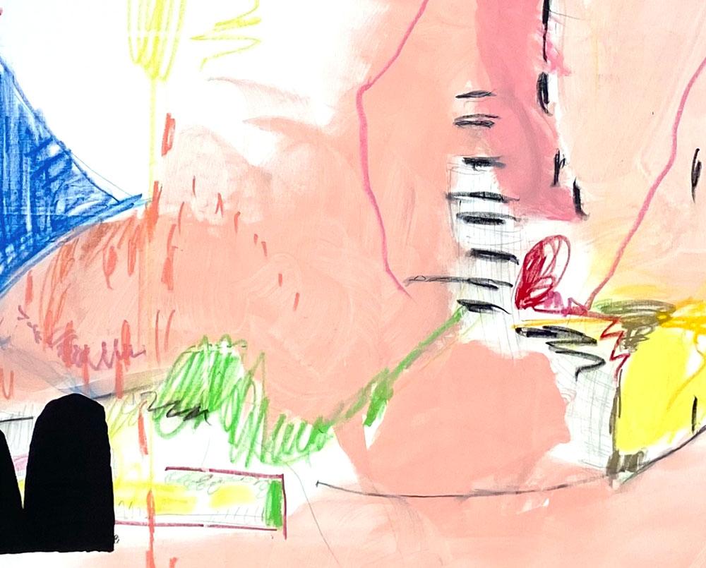 Altezze rosa (Quadro astratto) - Painting Astratto di Adrienn Krahl