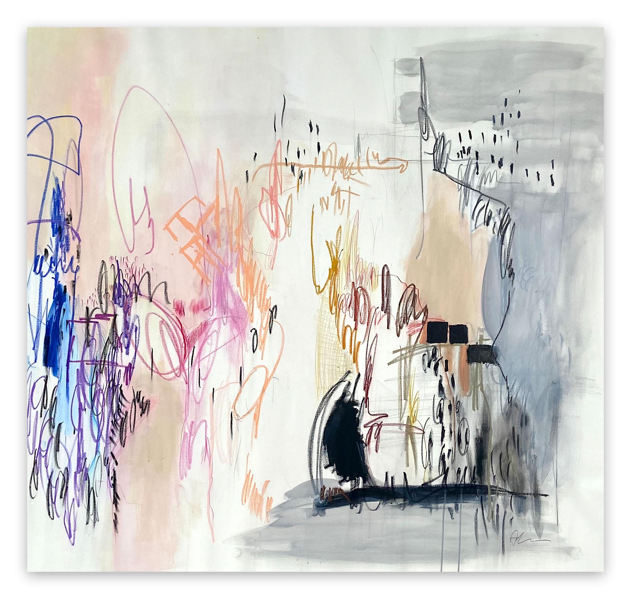 Adrienn Krahl Abstract Painting - Purple rain (Abstract painting)