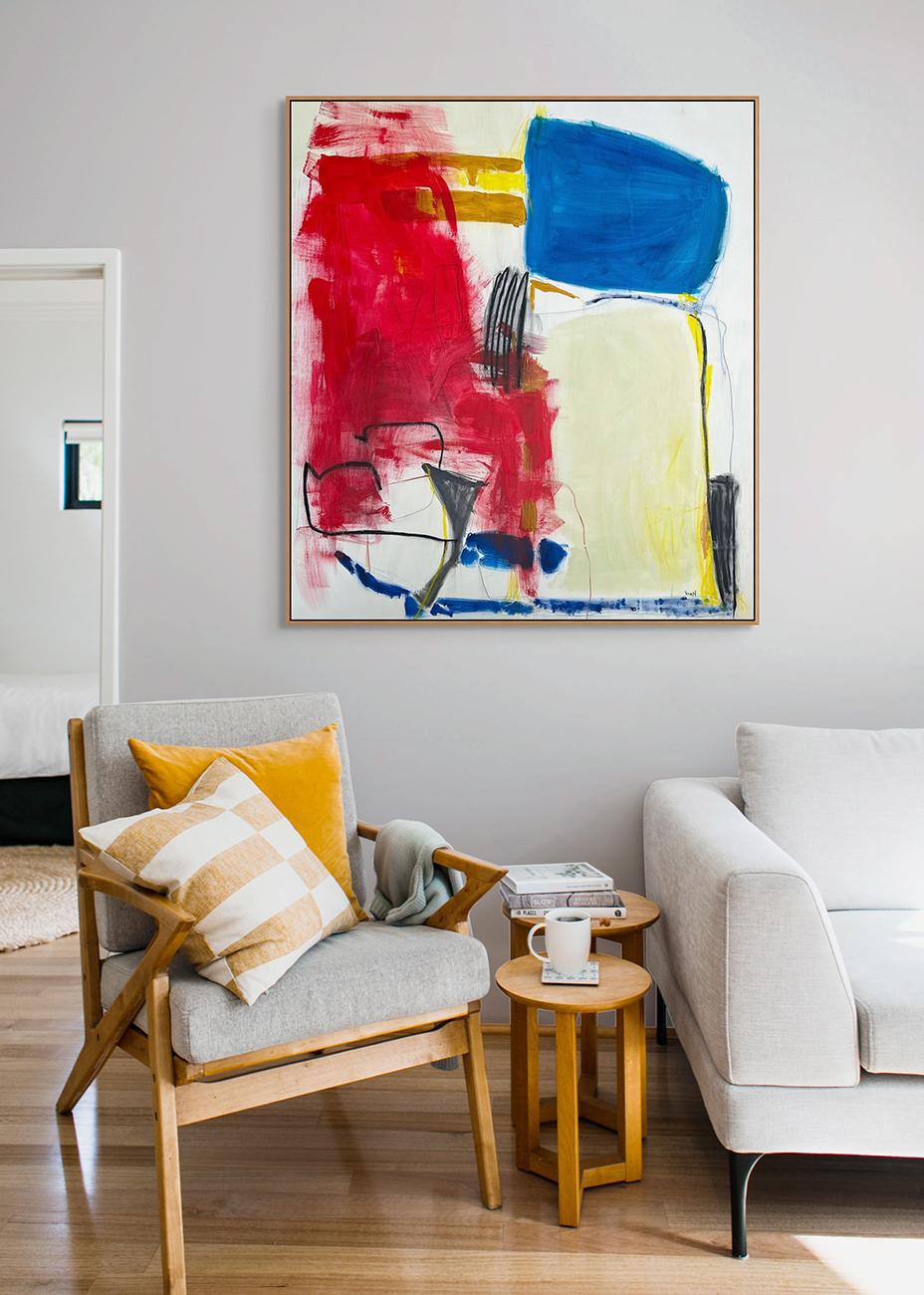 Sorbetto d'estate (dipinto astratto) - Painting di Adrienn Krahl