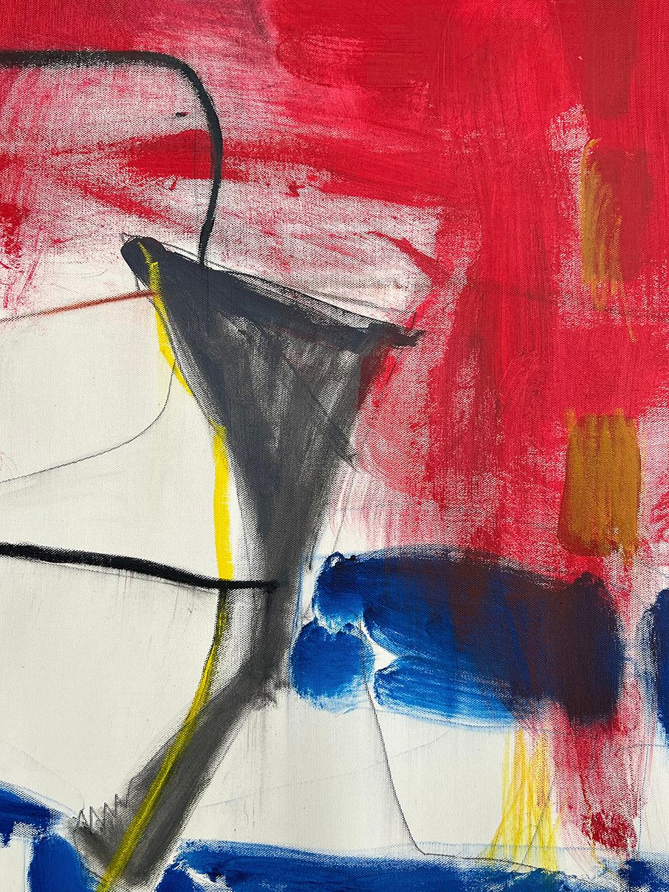 Sorbetto d'estate (dipinto astratto) - Abstract Painting Beige di Adrienn Krahl