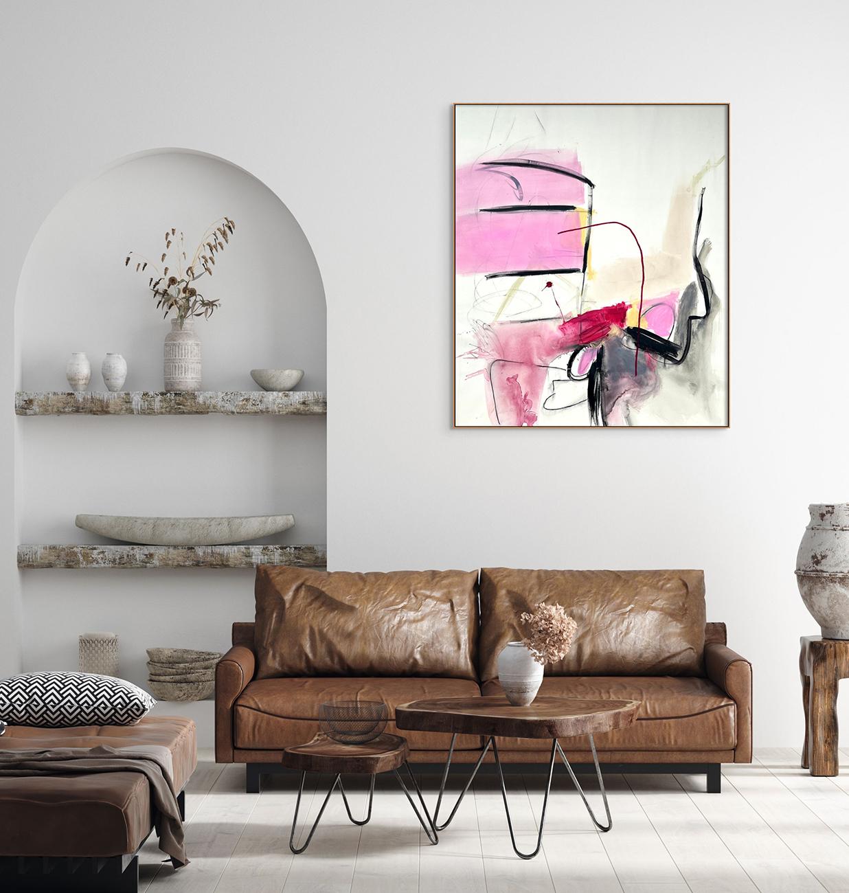 Two Stories (Abstract painting) - Painting by Adrienn Krahl