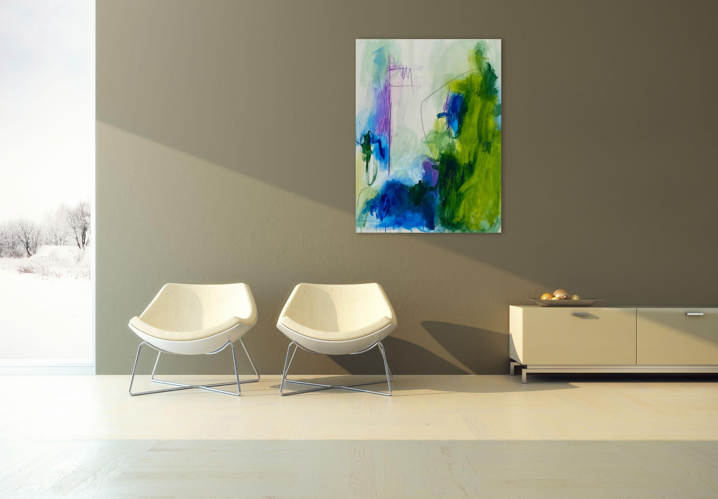 Vertical garden 1 (Abstract painting) - Painting by Adrienn Krahl