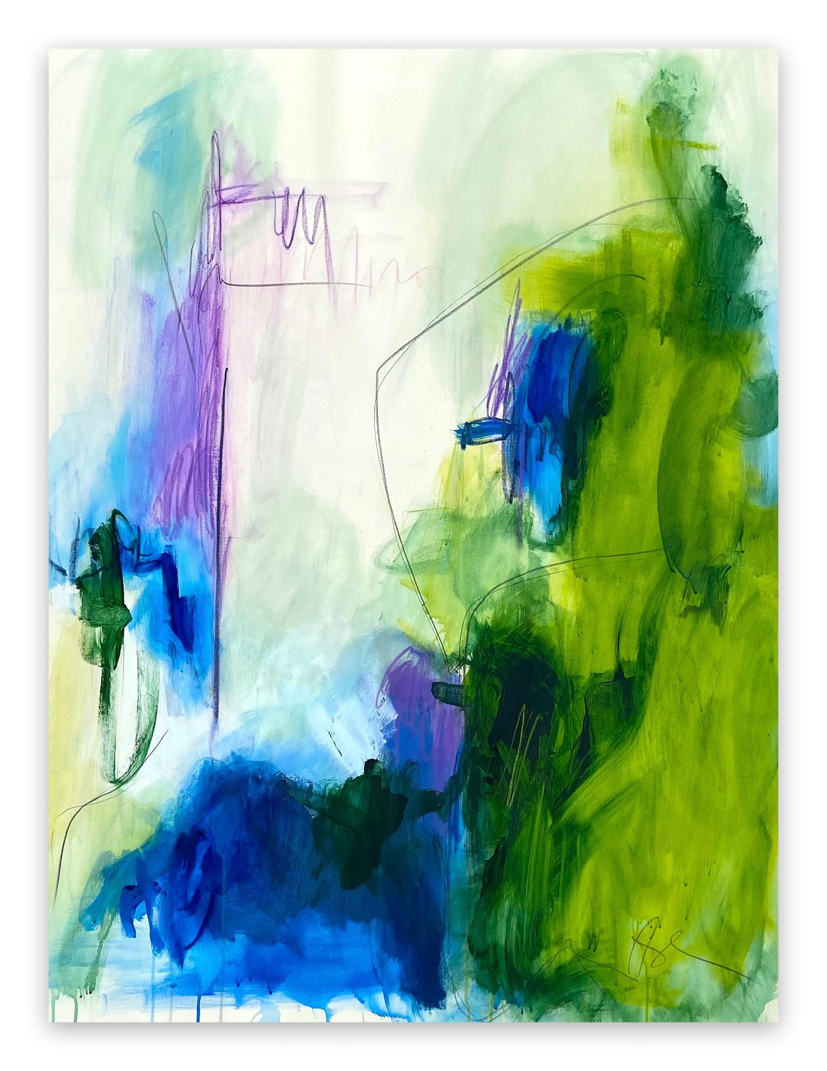 Adrienn Krahl Abstract Painting - Vertical garden 1 (Abstract painting)