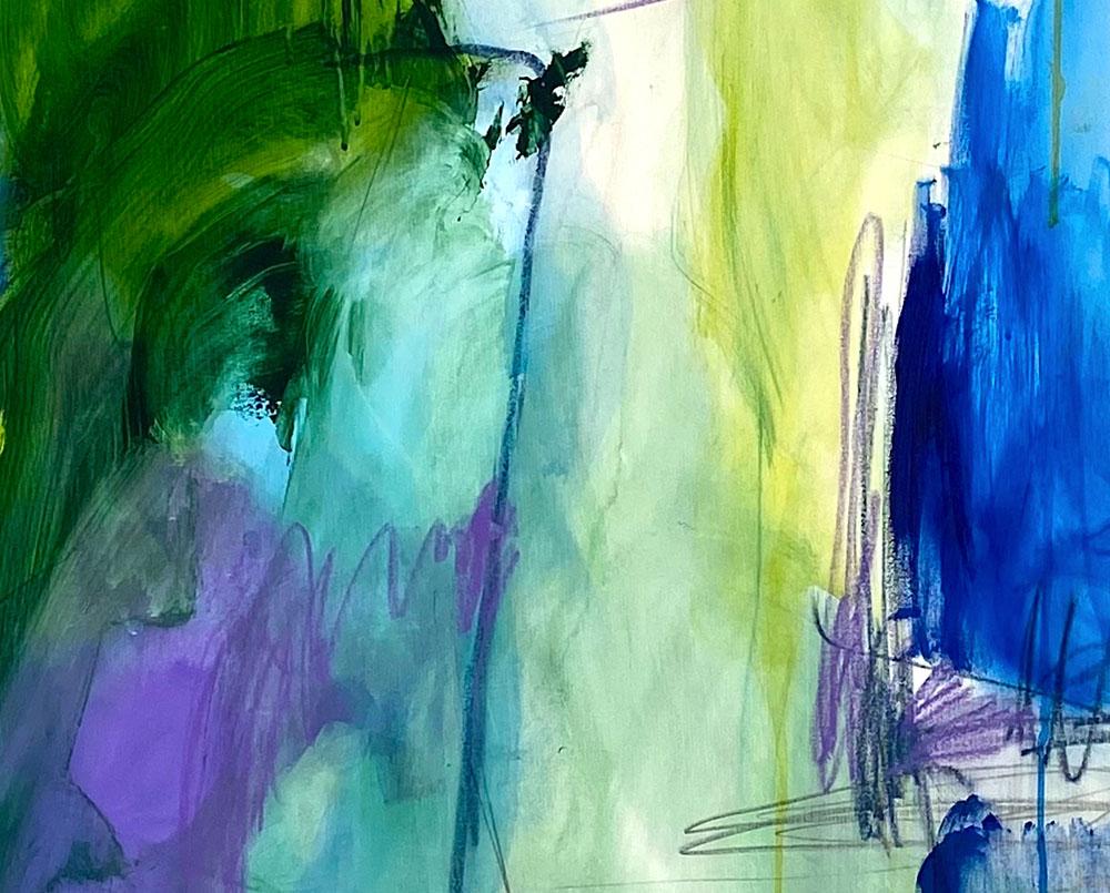 Giardino verticale 2 (Pittura astratta) - Painting Astratto di Adrienn Krahl
