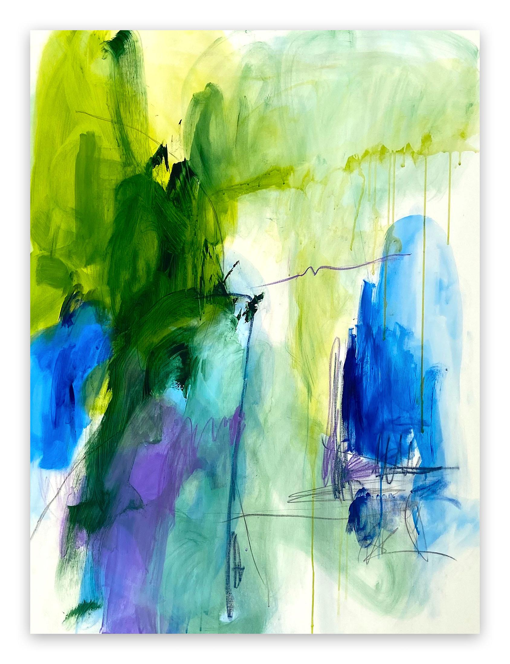 Adrienn Krahl Abstract Painting - Vertical garden 2 (Abstract painting)