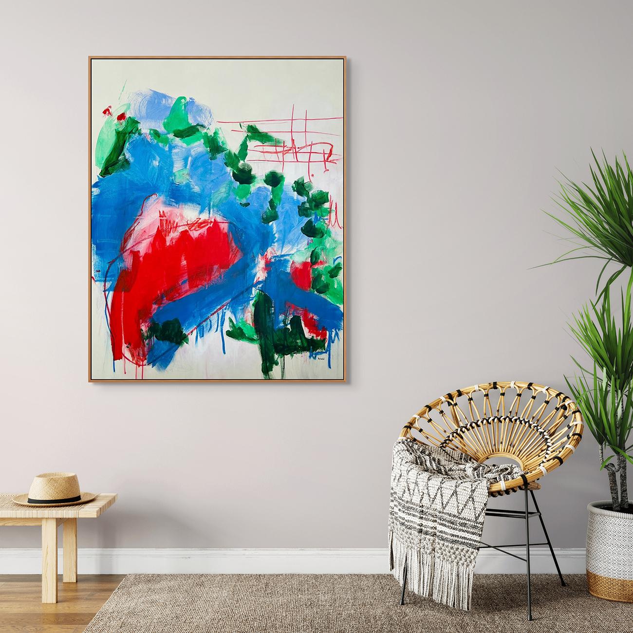 Passeggiata a Ginza  (Pittura astratta) - Painting di Adrienn Krahl