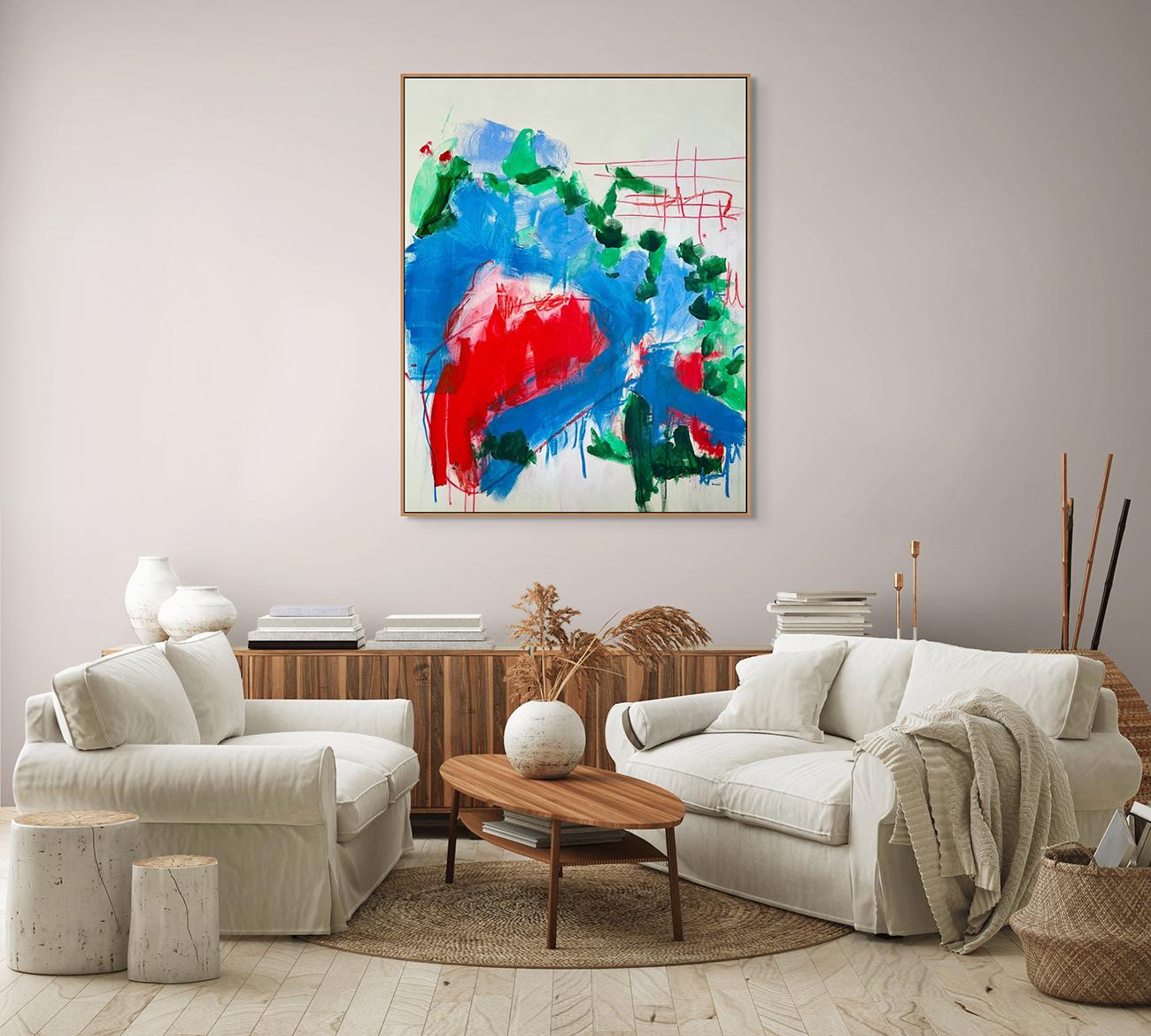 Passeggiata a Ginza  (Pittura astratta) - Painting Astratto di Adrienn Krahl