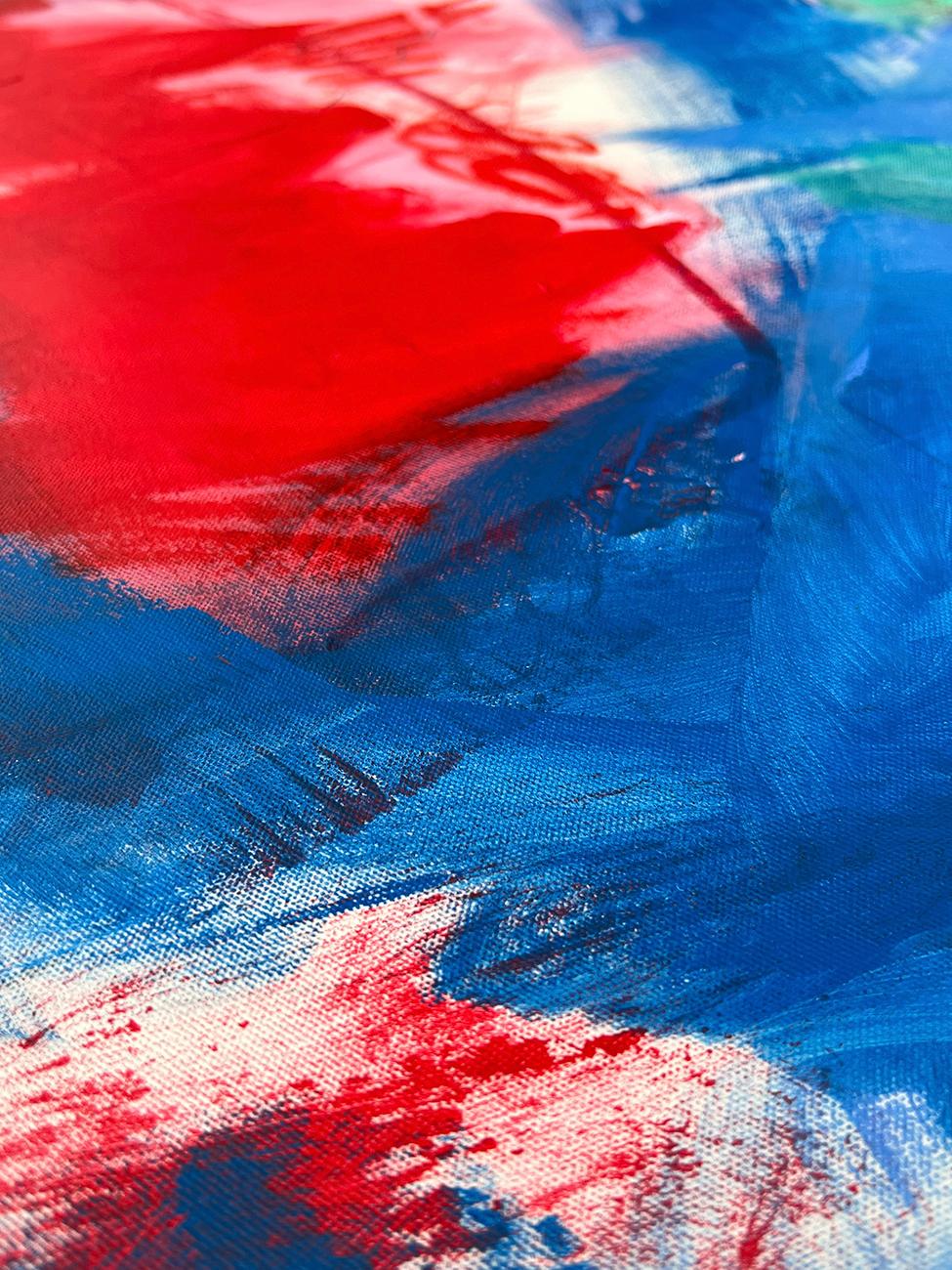 Passeggiata a Ginza  (Pittura astratta) - Abstract Painting Grigio di Adrienn Krahl