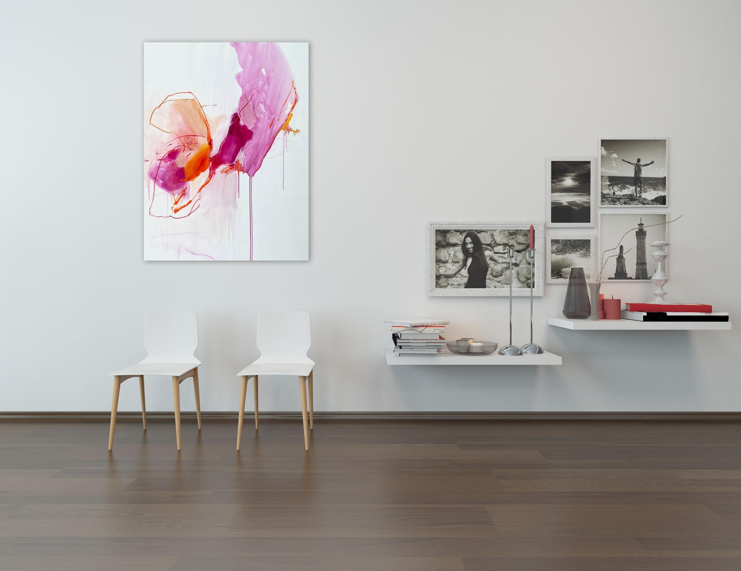 Ninfee 1 (Pittura astratta) - Painting di Adrienn Krahl