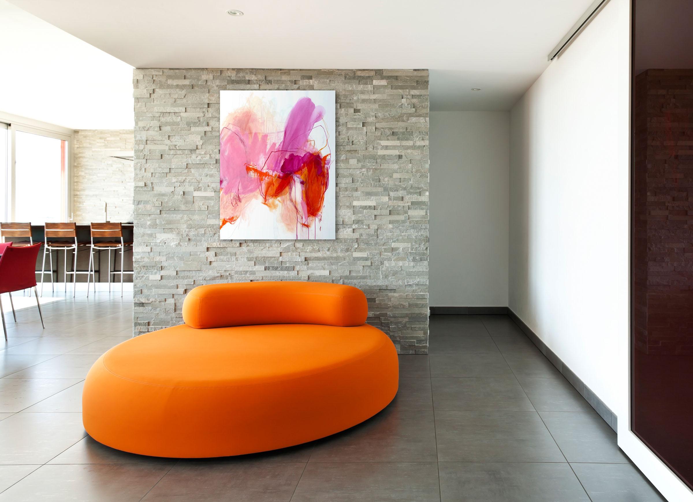 Ninfee 3 (Pittura astratta) - Painting di Adrienn Krahl