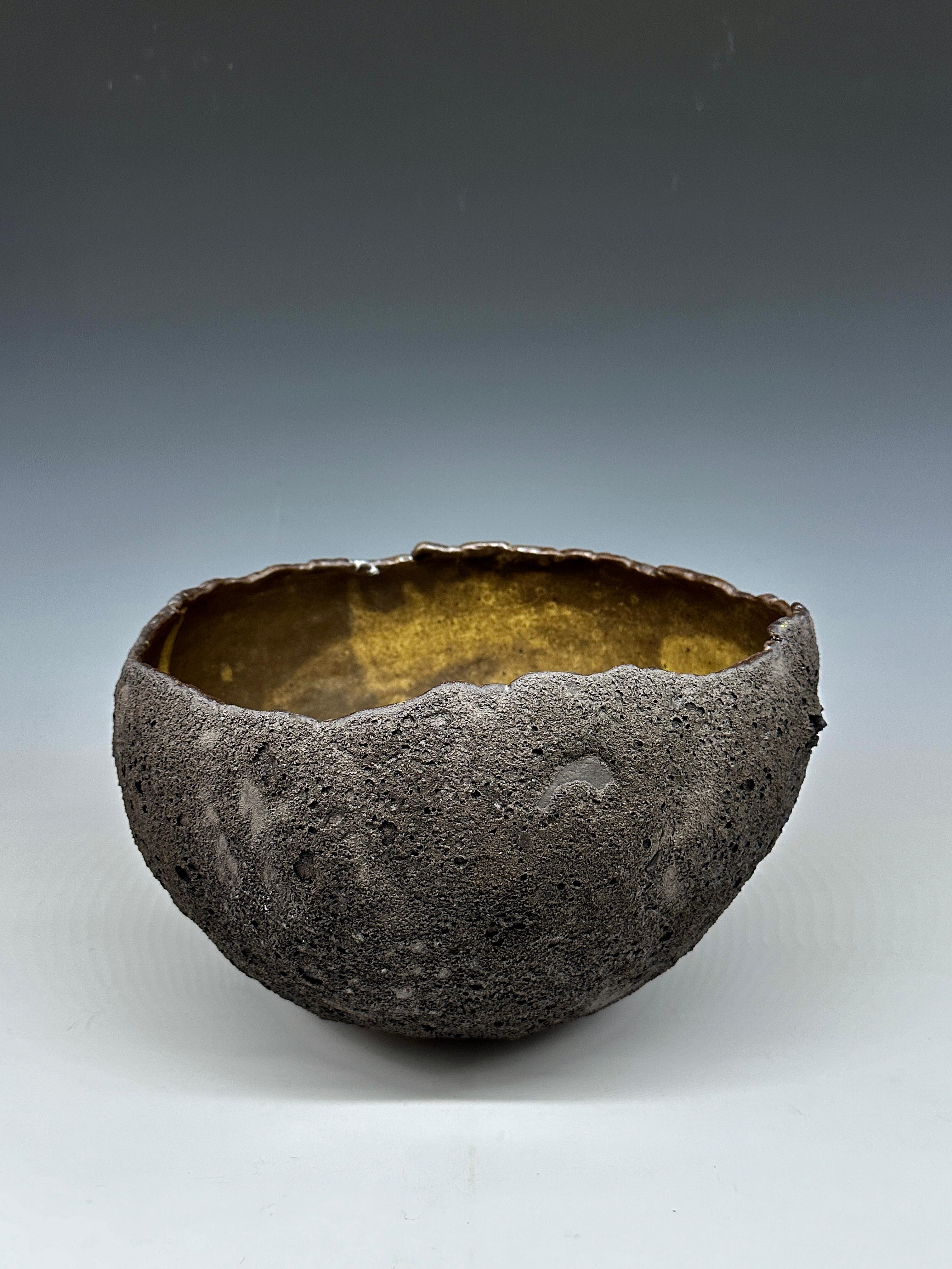 Black Lava Glazed Stoneware Ceramic Bowl