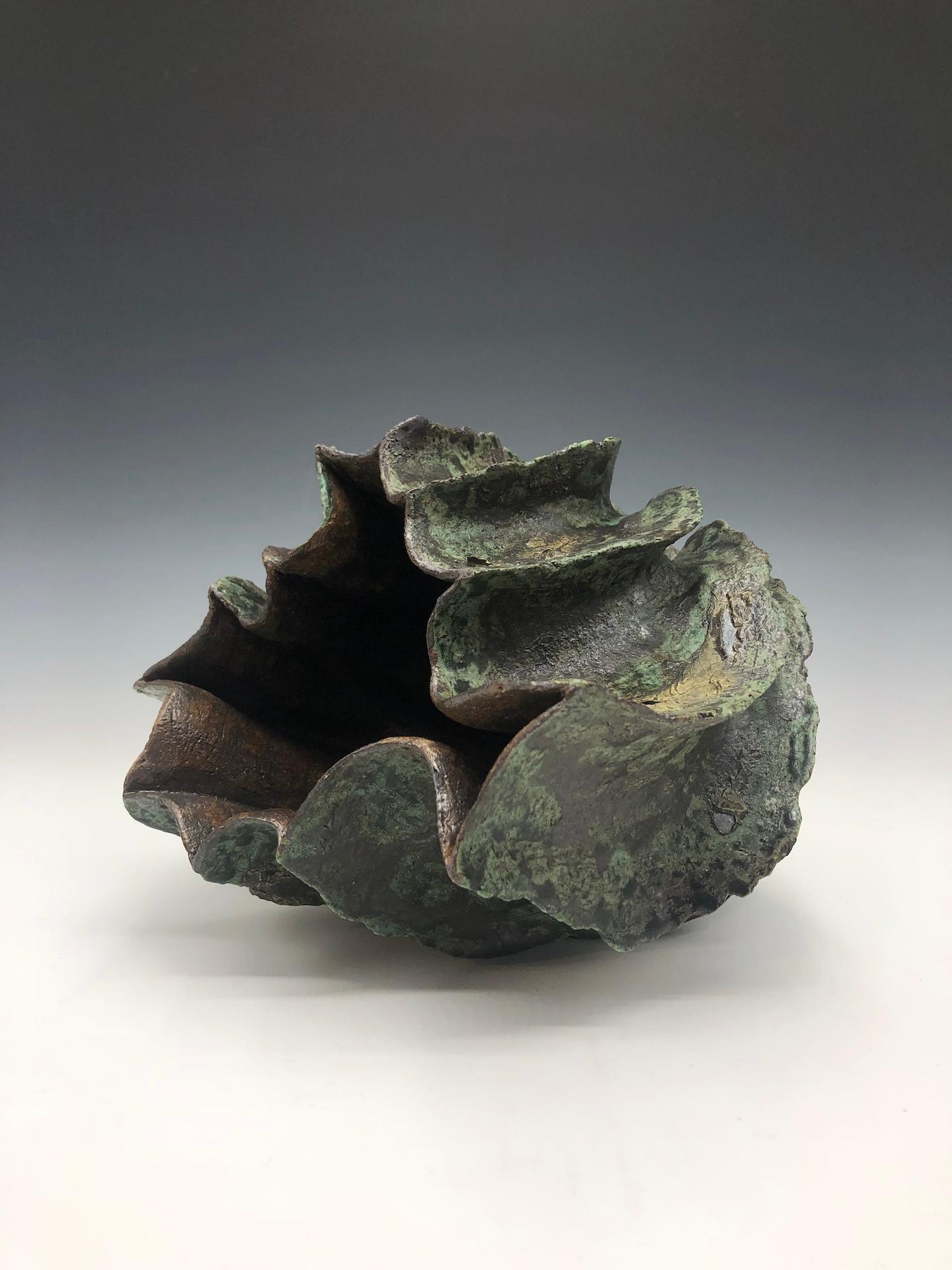 Blue Green Ceramic Seapod Sculpture