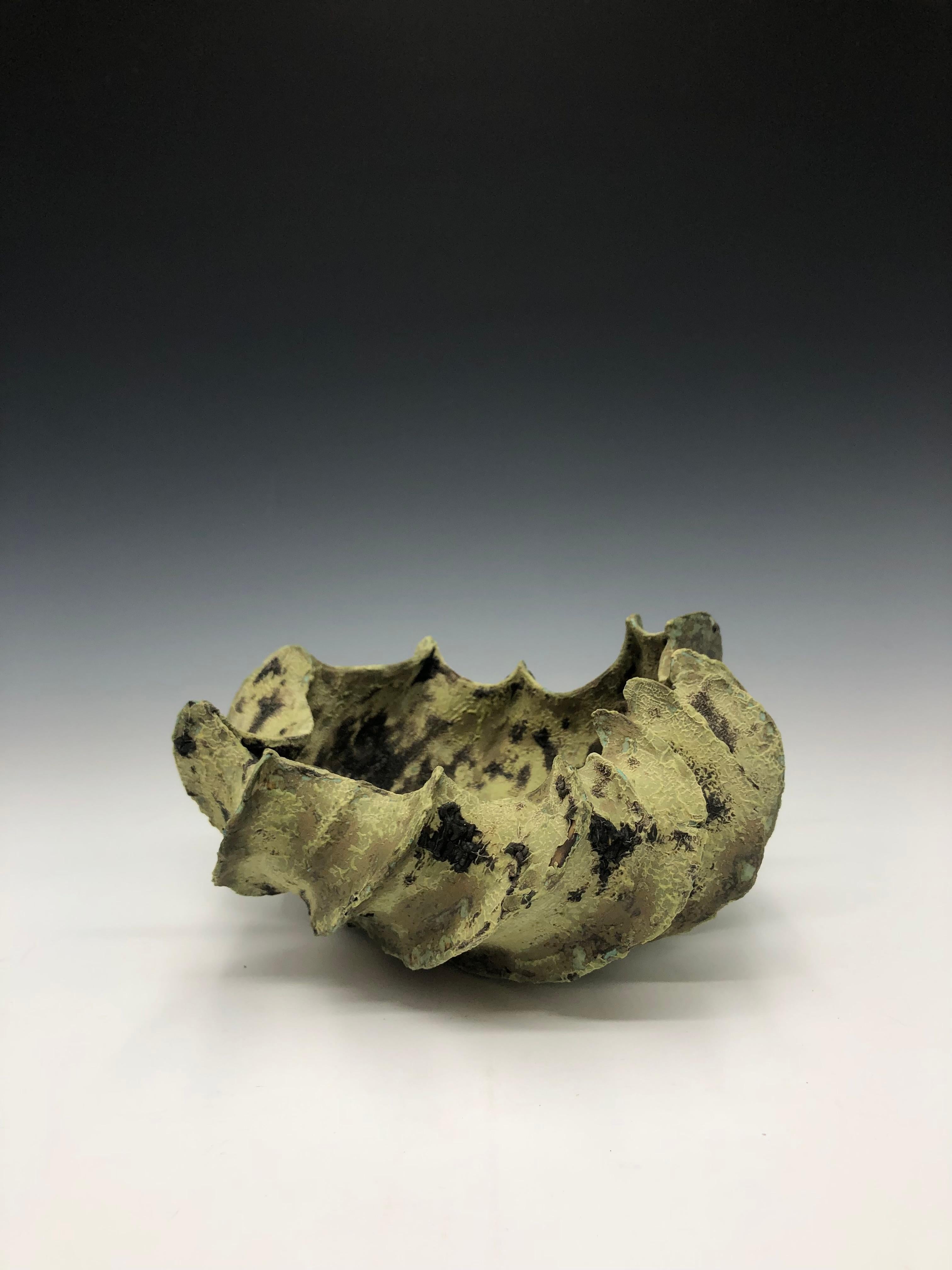 Green Crustacean Ceramic Bowl Sculpture