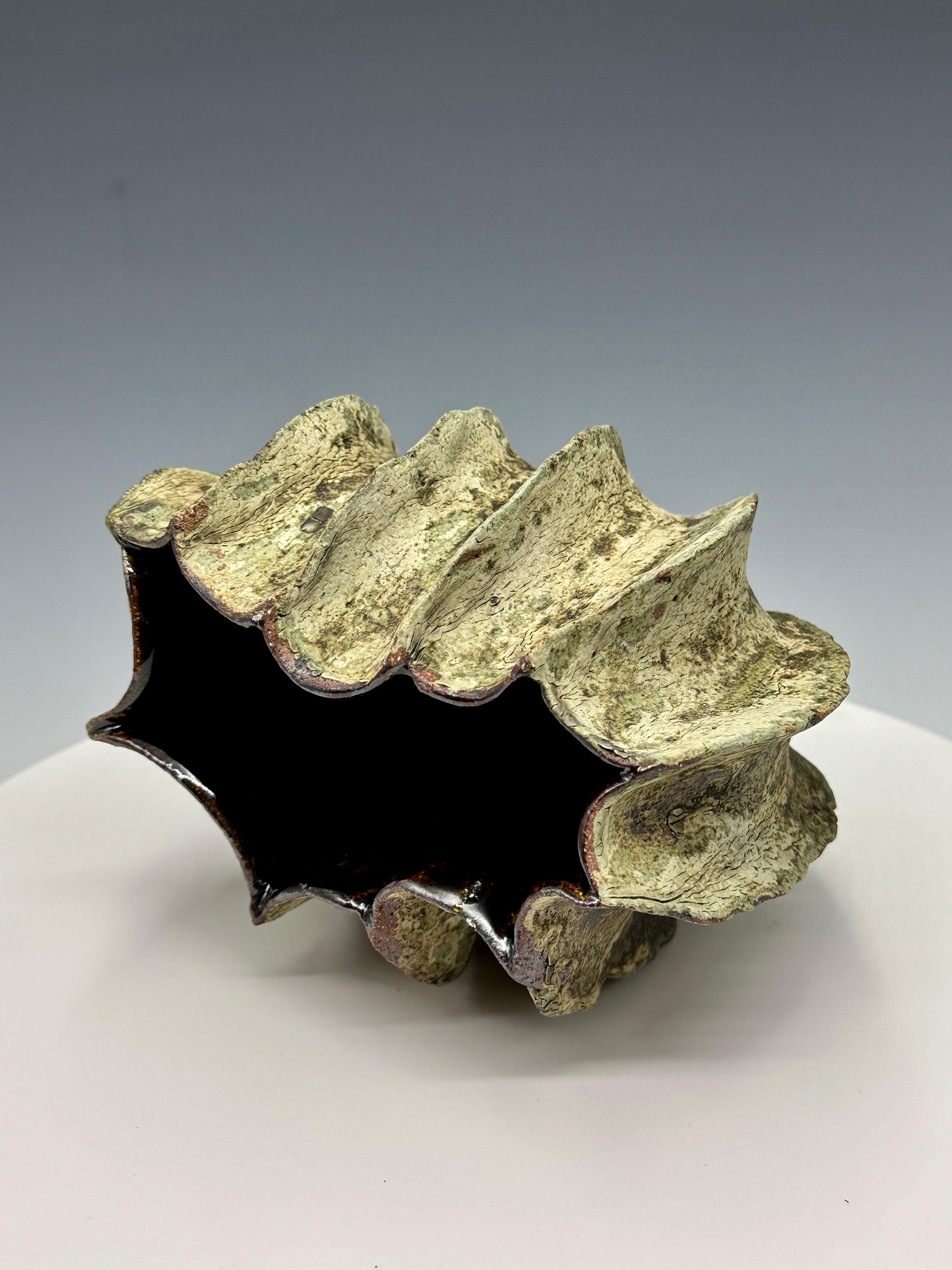 Green Seapod Ceramic Vessel Sculpture