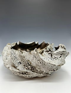 Organic Fluted Ceramic Bowl Sculpture