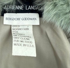 ADRIENNE LANDAU 2005 Vintage Green Fox Fur Kimono Coat