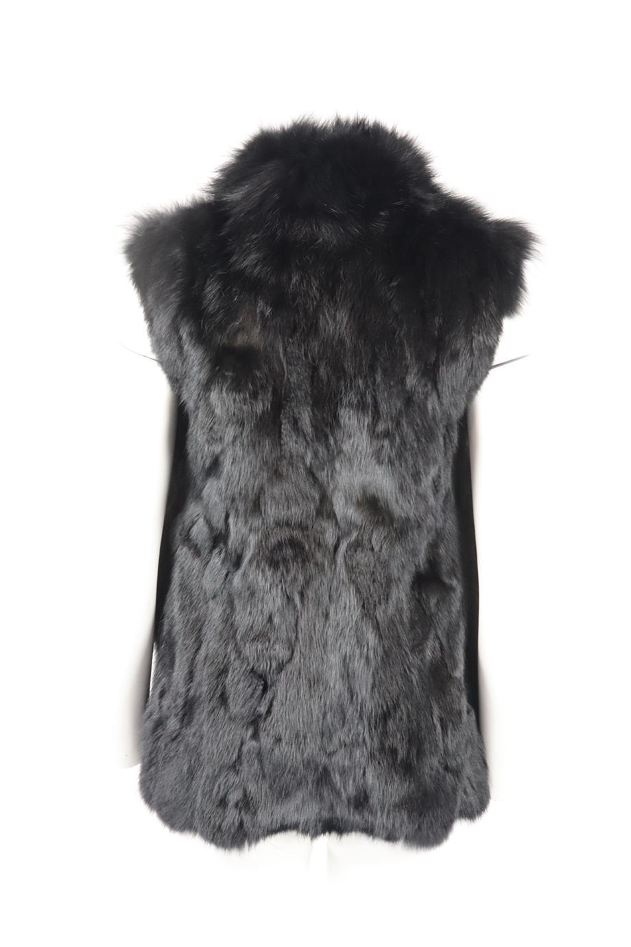 Adrienne Landau Rabbit And Fox Fur Gilet Small In Excellent Condition In London, GB