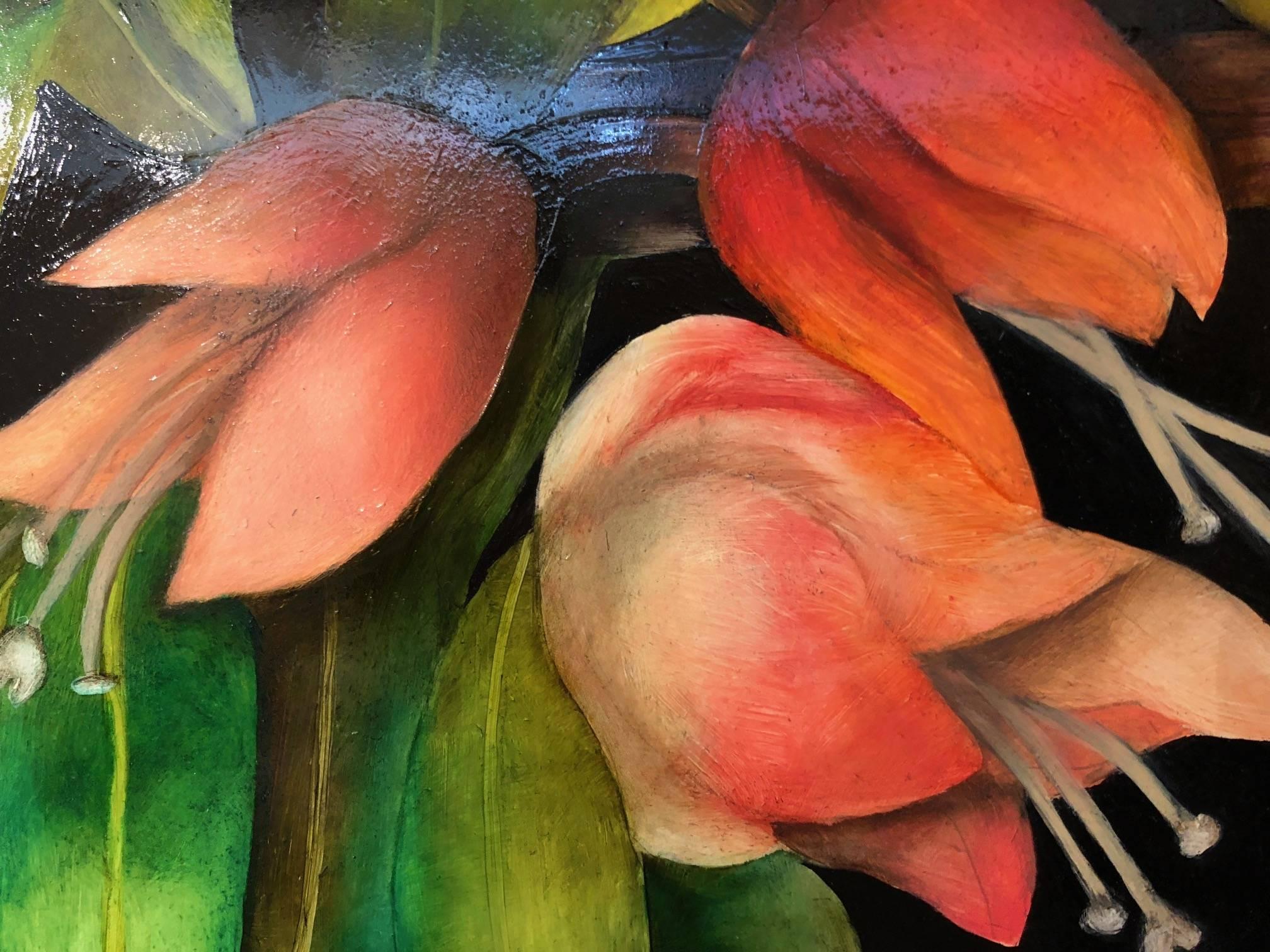 Flor / óleo sobre tabla - Painting Contemporáneo de Adrienne Sherman