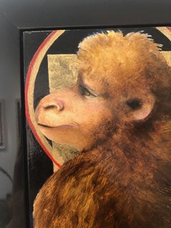 CAMEL - Öl und Blattgold auf Platte mit handlackiertem Rahmen.