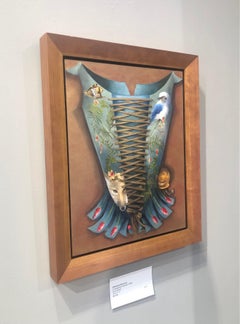 Endangered Species / renaissance corset with animals oil painting