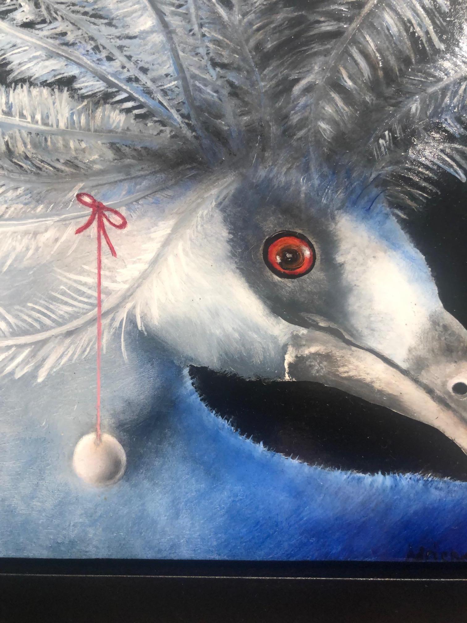 Endangered: Western Crowned Pigeon from New Guinea.  - Painting by Adrienne Sherman