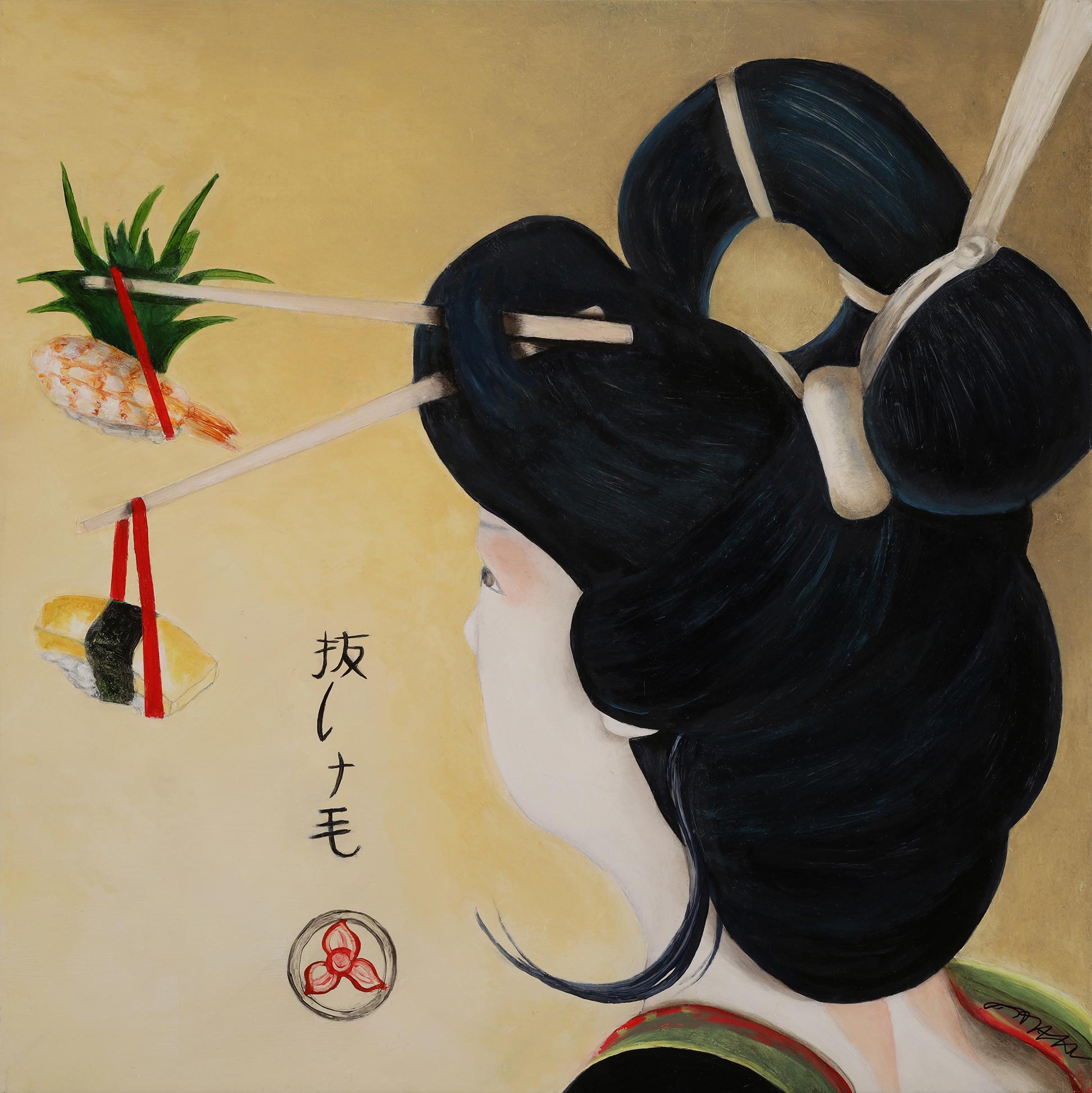 Portrait Painting Adrienne Sherman - Les cheveux errants
