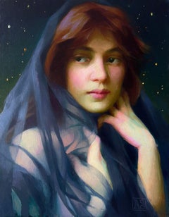 "Velo di notte", Pittura a olio