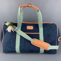 ADRIENNE VITTADINI Blue Canvas Duffle Bag