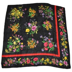 Adrienne Vittadini Elegant "Collection of Wild Flowers" Silk Scarf