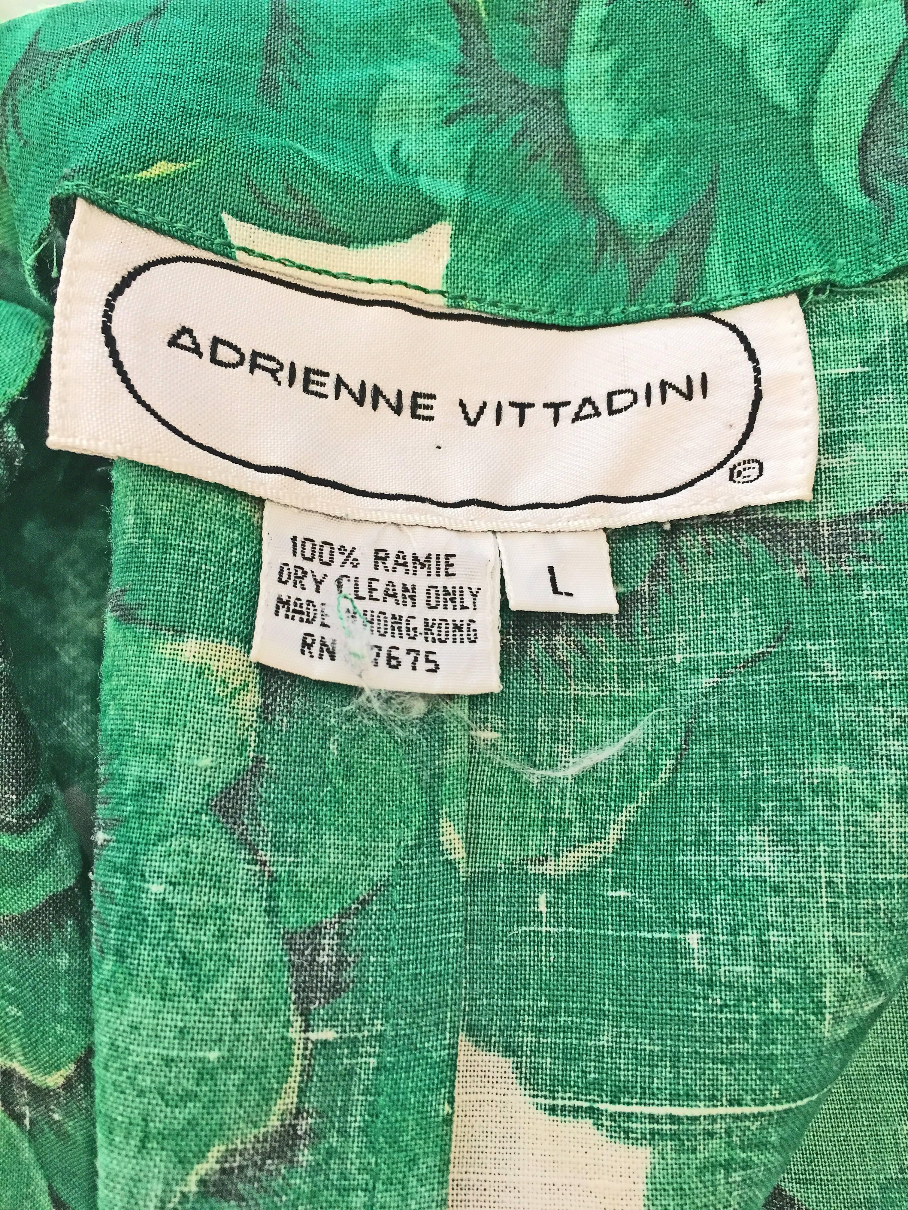 Adrienne Vittadini Green Floral Short Sleeve Jacket For Sale 2