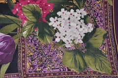 Adrienne Vittadini Merlot Borders With Floral Arrangement Silk Scarf