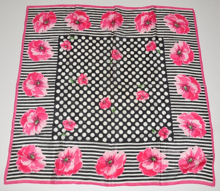 Italian Silk Scarves with Vintage Pin Up Girls Design - Bold Stripes