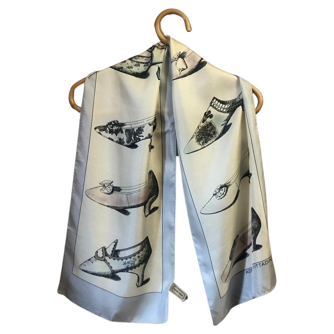 Gray Adrienne Vittadini Shoe Print Scarf For Sale