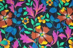Adrienne Vittadini Wonderfully Bold Lapis Border "Autumn Floral" Silk Scarf
